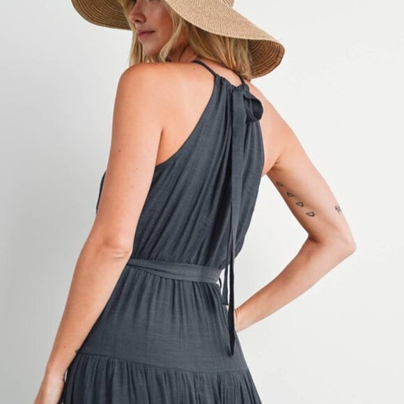 Tiered Halter Tie-Waist Maxi Dress - Picture 5 of 5